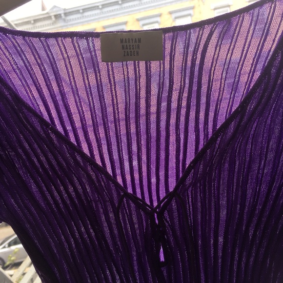 Maryam Nassir Zadeh Semi-Sheer Rib Knit Top - Picture 3 of 8